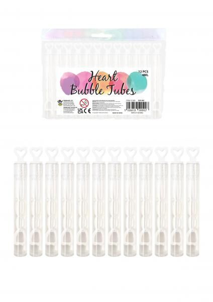 Herz-Bubble-R&ouml;hrchen 4Ml 10,5cm - Seifenblasen f&uuml;r Hochzeiten & Feiern