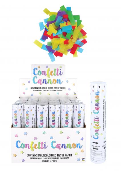 Konfetti-Kanone 20 cm, Papier-Konfetti-Shooter f&uuml;r Feiern & Partys