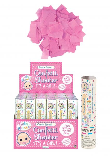 Konfetti-Kanone It'S A Girl, Rosa Papierstreifen, 20cm - Perfekt f&uuml;r Baby-Party