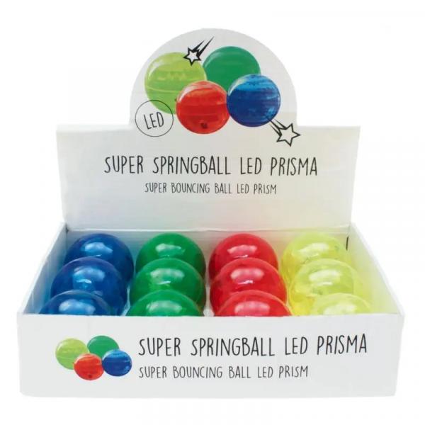 LED Super-Springball in Prisma-Optik