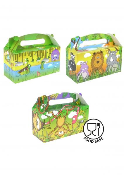 Lunchbox Jungle-Design, 22,5L x 9,5B x 12H cm - Set Aus 3 Verschiedenen Mustern
