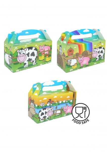 Lunchbox mit Bauernhofmotiv, 22,5 x 9,5 x 12,5 cm, 3 Designs &ndash; Kinder Brotbox mit Bauernhof-Motiv