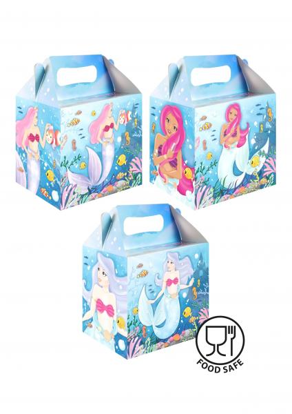 Meerjungfrau Lunchbox 14Lx9,5Bx12H cm, 3 Designs - Kinder Brotdose mit Meerjungfrau-Motiv