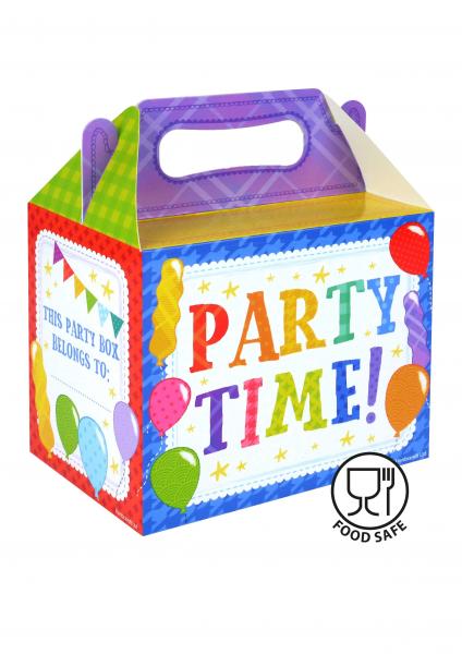Partytime Lunchbox 14L x 9,5B x 12H cm, BPA-frei, Kinder Brotdose mit Griff