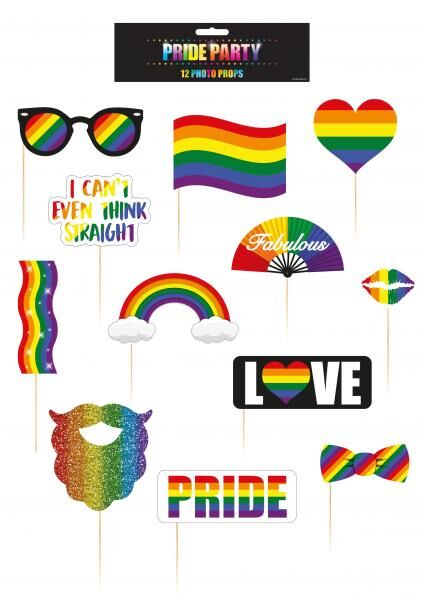 Regenbogen-Pride-Flaggen, verschiedene Designs mit Stock, LGBTQ+ Parade-Zubeh&ouml;r