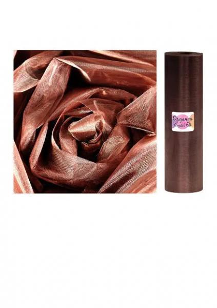 Schokoladenfarbene Organzarolle, 28 cm x 25 m, hochwertige Dekoration & Geschenkverpackung