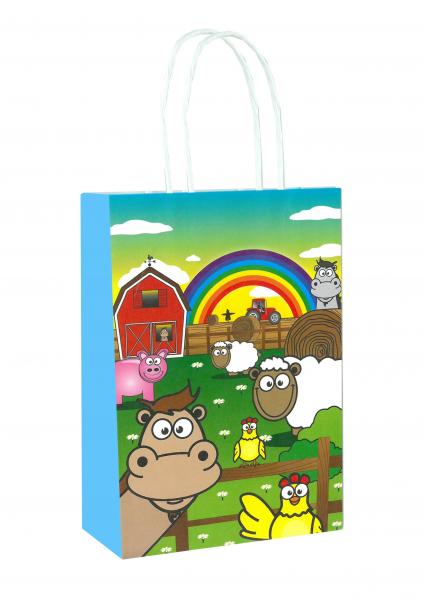 Tasche mit Griff, Bauernhof-Design, 14x21x7 cm, Kindergeschenk, Tier-Motiv
