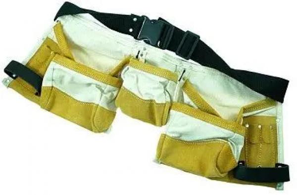 WERKZEUGGURTEL LEATHER: Hochwertiger Leder Werkzeugg&uuml;rtel: Robuste Werkzeugtasche f&uuml;r Handwerker, Bauarbeiter & Heimwerker