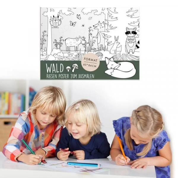XL-Poster  zum Ausmalen in Wald-Design