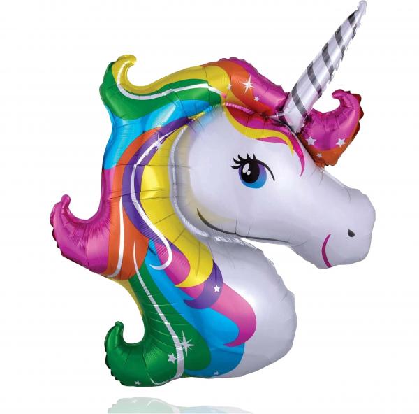 XXL Einhorn Gr&ouml;&szlig;e 110 x 85 cm Folienballon Einhornballon als Ballon Heliumballon Luftballons (1x)