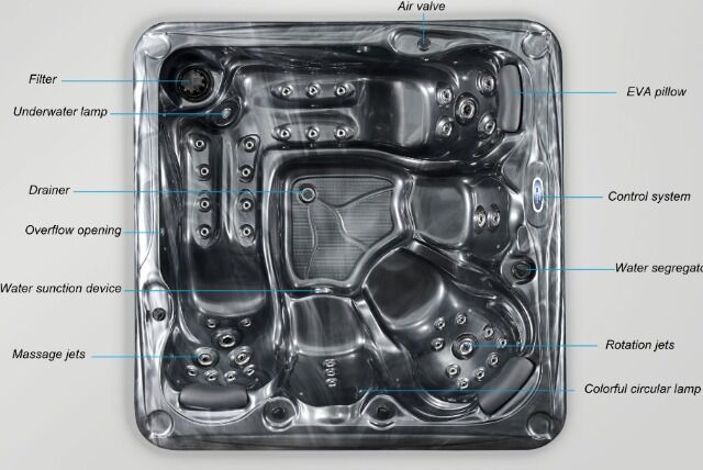 Luxus Premium Outdoor XXL Whirlpool - Wellness Zuhause - für bis zu 5 Personen - Neuheit - Poolset