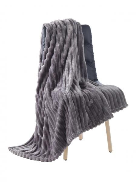 Flanell Decke Nalu" - Grau"