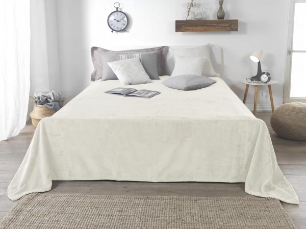 Flanell Decke XXL - Wollweiss