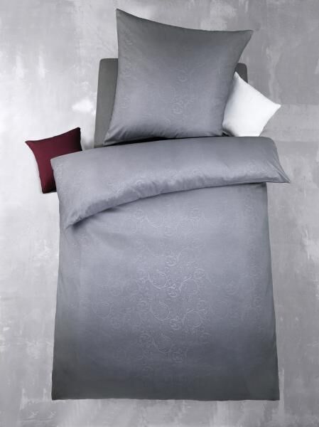 MF Bettw&auml;sche 2tlg. - Floral-Grau