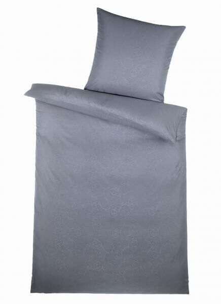 MF Bettw&auml;sche 2tlg. - Floral-Grau