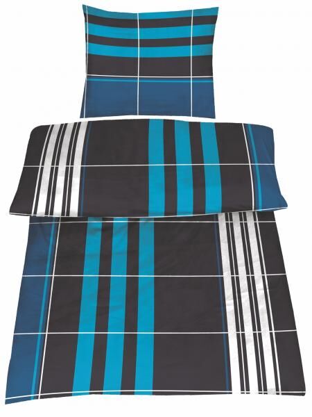 MF Bettw&auml;sche 2tlg. - Karo-petrol