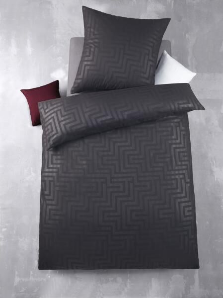 MF Bettw&auml;sche 2tlg. - Labyrinth-Schwarz