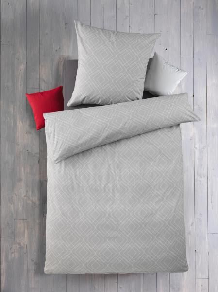 Renforc&eacute; Bettw&auml;sche 2tlg. - Squares-grau