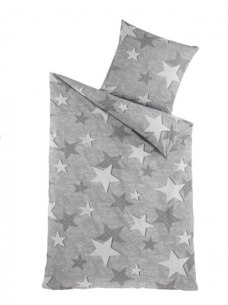 Renforc&eacute; Bettw&auml;sche 2tlg. - Stars-grau