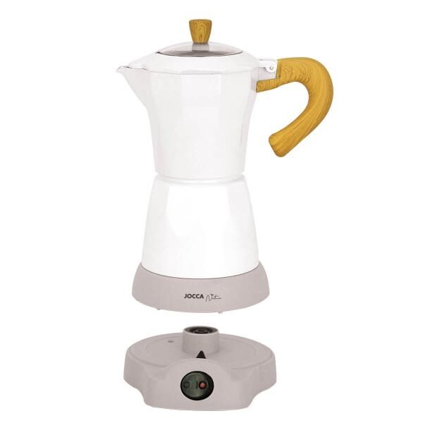 Jocca elektrische Espresso Kaffeemaschine in weiß für bis zu 6 Tassen mit 360° drehbarem Kopf Kaffee Espresso retro