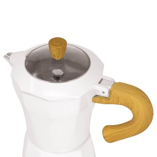Jocca elektrische Espresso Kaffeemaschine in weiß für bis zu 6 Tassen mit 360° drehbarem Kopf Kaffee Espresso retro