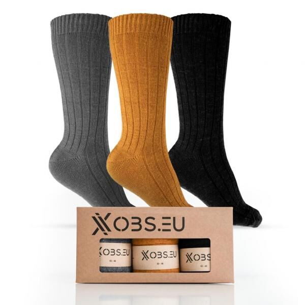 Xobs.eu – 3 Paar Extra Bequeme Alpaka Socken – Atmungsaktive Wollsocken – Warme Socken Damen – Wintersocken Herren – sanftes Tragegefühl – T