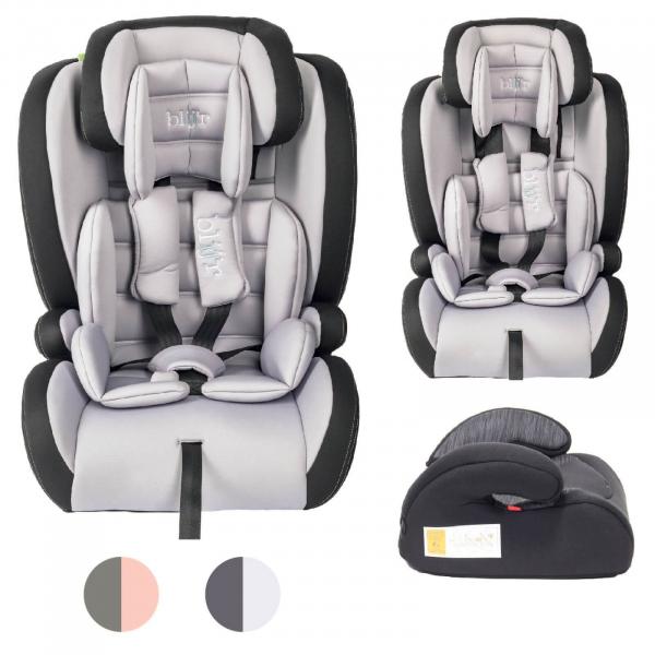Blij`r Ivo plus grey/black Autositz Kindersitz I-Size für Kinder zwischen 76 und 150 cm Körpergröße mit Seitenaufprallschutz