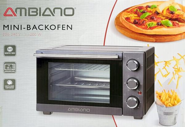 Ambiano Mini-Backofen ✔1200W ✔15L ✔ NEU & OVP