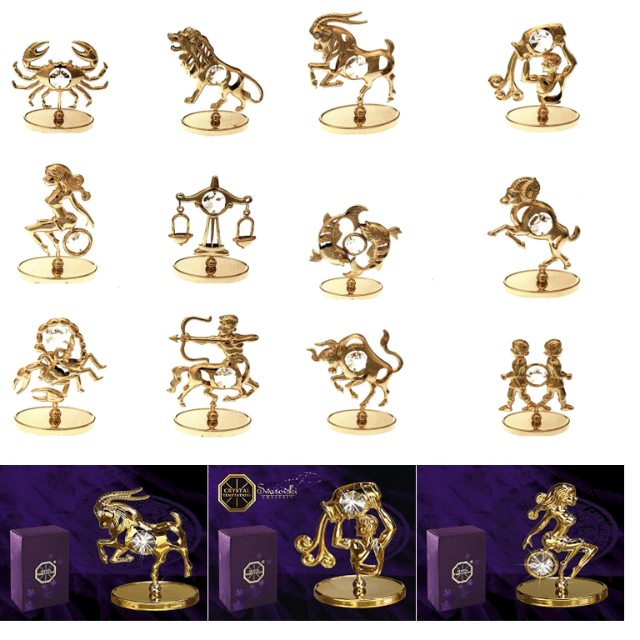 Sternzeichen Figur Miniatur Crystal Temptations® mit Swarovsky® Spectra® Crystal Tierkreiszeichen 24 Karat Echtgold Auflage anlaufgeschützt