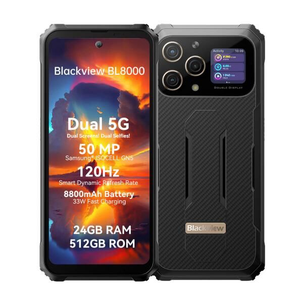 Blackview BL8000 Aurora Gold Rugged Smartphone 5G 24GB RAM 512GB ROM 50MP 2. Display, Handy, Telefon, ohne Simlock, ohne Vertrag, Dualsim
