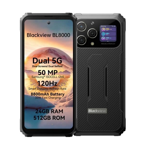 Blackview BL8000 Orbit Grey Rugged Smartphone 5G 24GB RAM 512GB ROM 50MP 2. Display, Handy, Telefon, ohne Simlock, ohne Vertrag, Dualsim