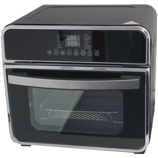 DESKI 613-401274 Kompakter 3in1 Mini-Backofen, Heißluftfritteuse und Dörrgerät in Einem, 1600 W, 15 Liter, 14 Automatikprogramme