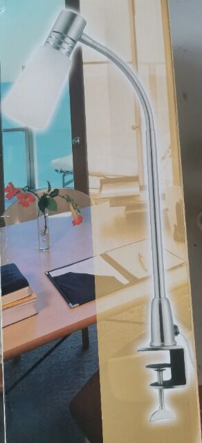 Klemmleuchte mit Schwanenhals mattnickel / B Ware