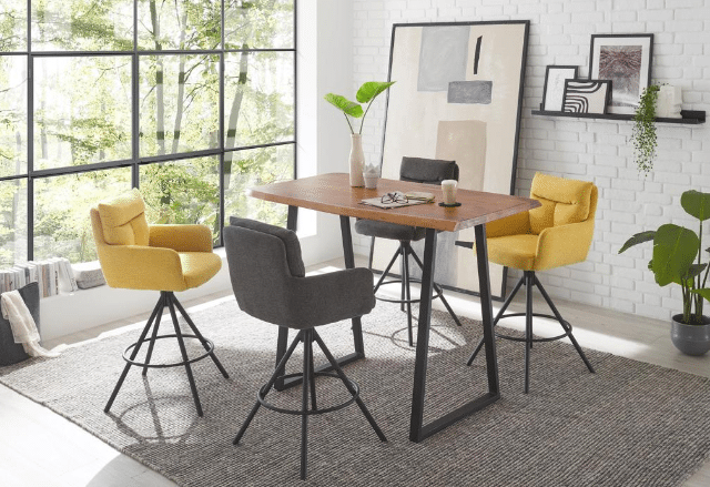 Barhocker Strukturstoff grau