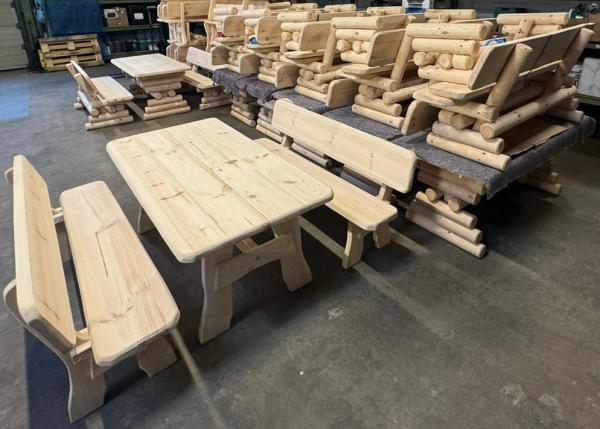 Gartenmöbel Fichtenholz Set Handarbeit Geschliffen NEU