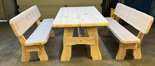 Gartenmöbel Fichtenholz Set Handarbeit Geschliffen NEU