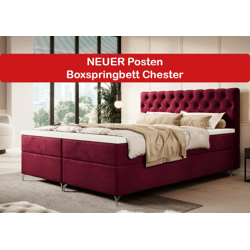 NEU auf Lager - Posten Boxspringbett Chester mit Bettkasten, verschiedene Größen, Stoffe und Farben