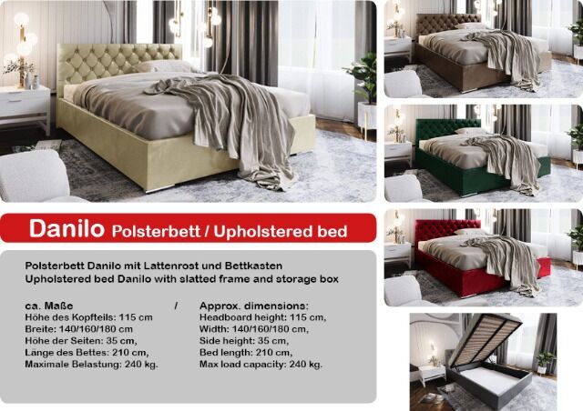 NEU auf Bestellung Polsterbetten verschiedene Modelle, Größen, Stoffe und Farben
