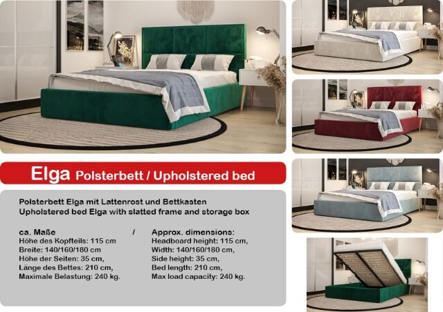 NEU auf Bestellung Polsterbetten verschiedene Modelle, Größen, Stoffe und Farben