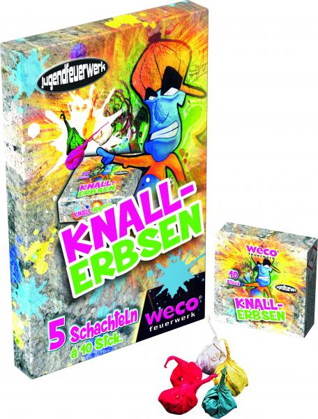 Knallerbsen / Knallteufel 5 x 10er Dosen im Set Party / Silvester