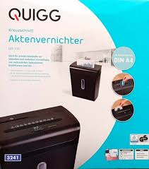 QUIGG Aktenvernichter LUS144 Kreuzschnitt Papier-,CD- und Kreditkartenschredder