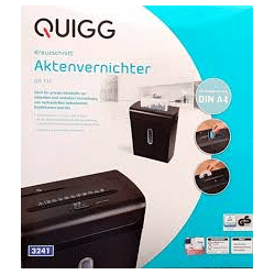 QUIGG Aktenvernichter LUS144 Kreuzschnitt Papier-,CD- und Kreditkartenschredder