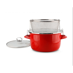 Frittiertopf 5lt. 26x14cm Metallic Red