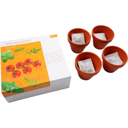 Pizza-Set, 12-tlg. Anzuchtset Basilikum Oregano Tomate