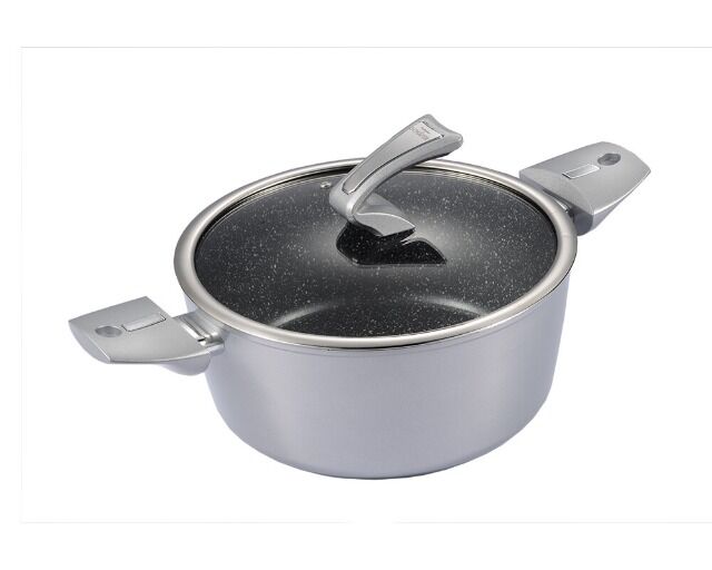 Bratentopf mit Deckel 24cm Metallic Silver