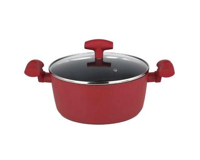 Fleischtopf mit Deckel 24cm Serie Nora Rot