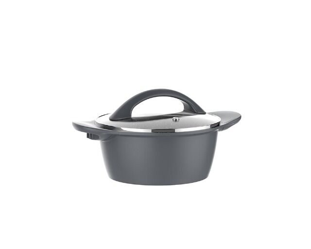 Schmortopf mit Glasdeckel,silber 16cm