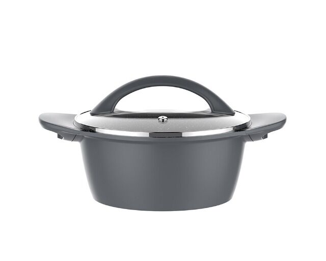 Schmortopf mit Glasdeckel,silber 32cm