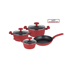 7-tlg. Kochtopf-Set Serie Nora Rot