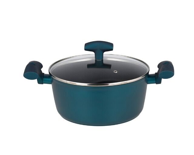 Meat pot with lid 20cm Nora Petrol series